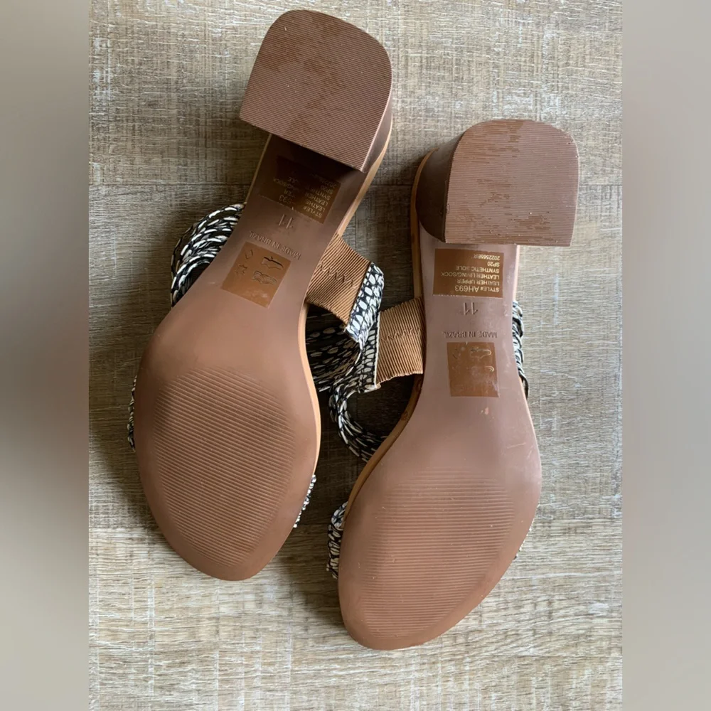 Madewell Women’s The Meg Slide Strappy Sandal Snake Embossed Leather 11 boho - Picture 12 of 12